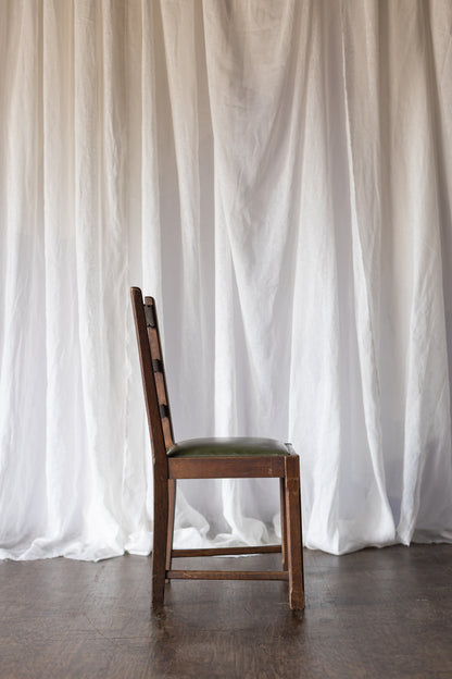 Set of 6 Scallop Chairs with Green Seats