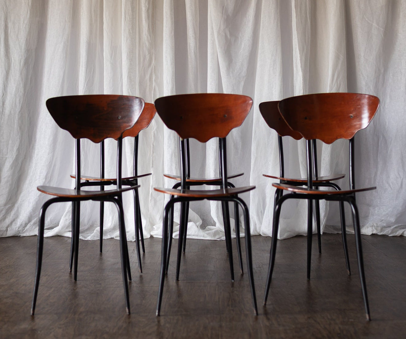 Set of 6 Iconic Mid Century Bentwood Dining Chairs