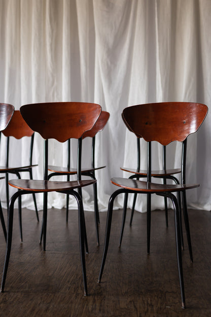 Set of 6 Iconic Mid Century Bentwood Dining Chairs