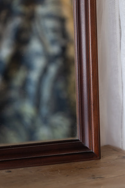 Mahogany Pediment Mirror with Finial Detail