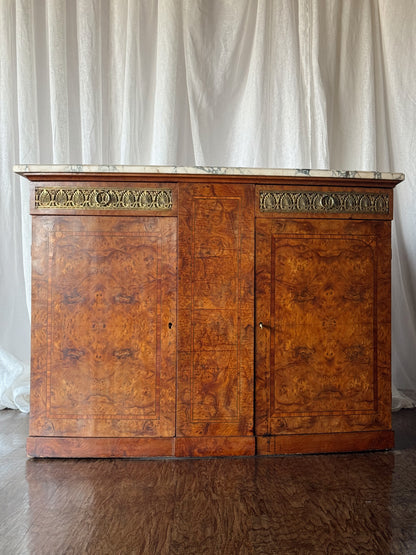 Late 19th Century Burl Sideboard with Marble Top