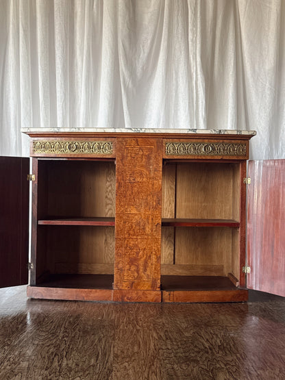 Late 19th Century Burl Sideboard with Marble Top
