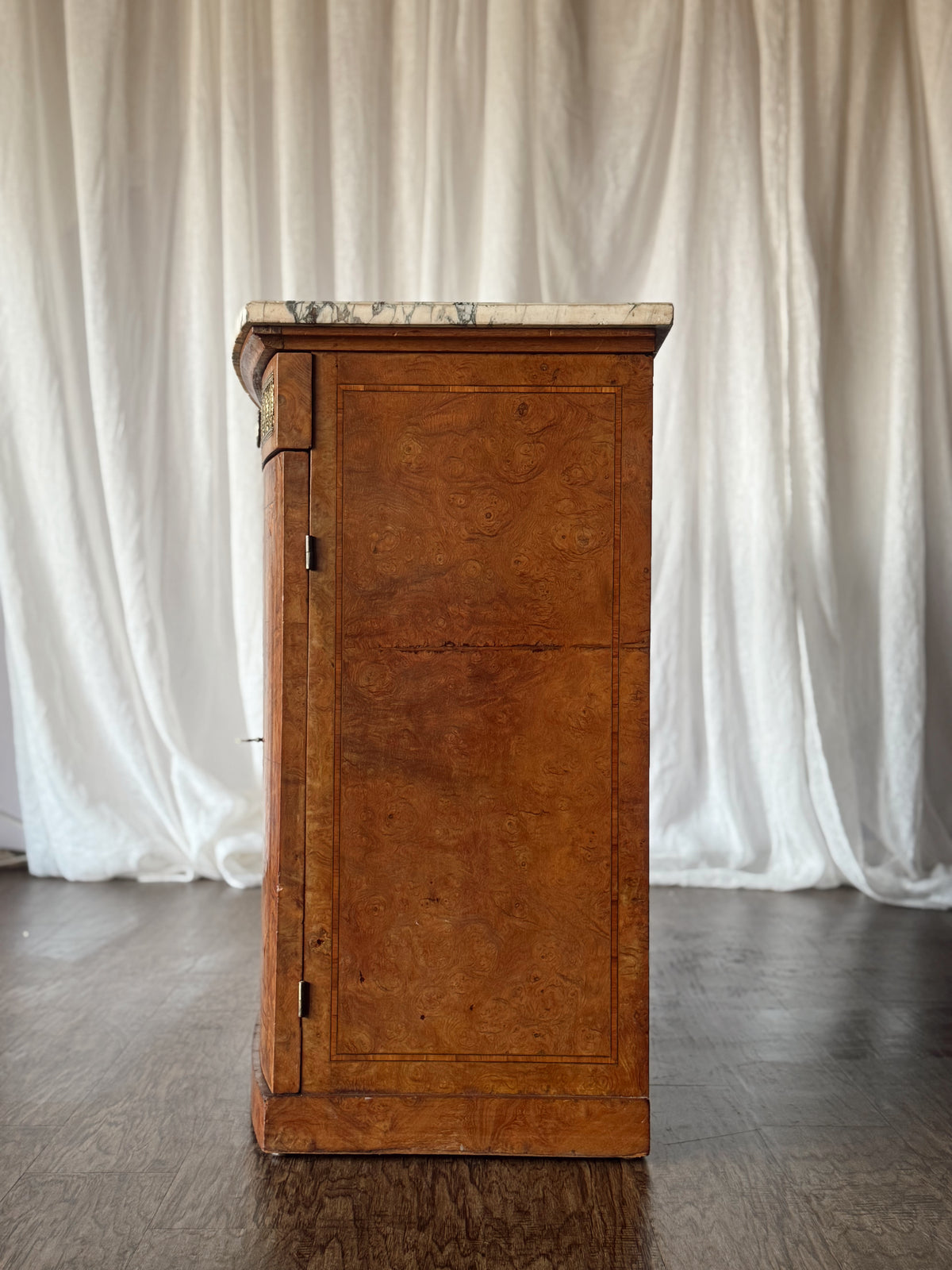 Late 19th Century Burl Sideboard with Marble Top