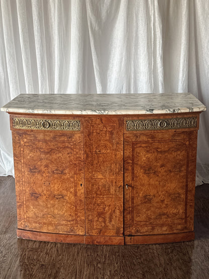 Late 19th Century Burl Sideboard with Marble Top