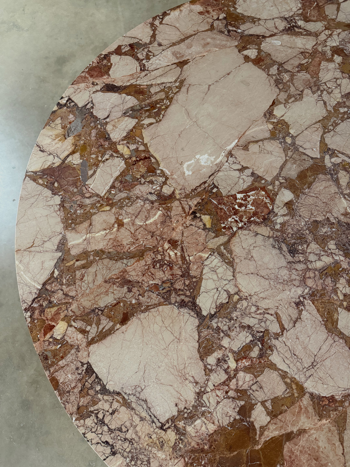 Mid-Century Modern Marble Dining Table with Chrome Pedestal Base