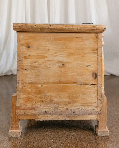European Pine Carved Chest