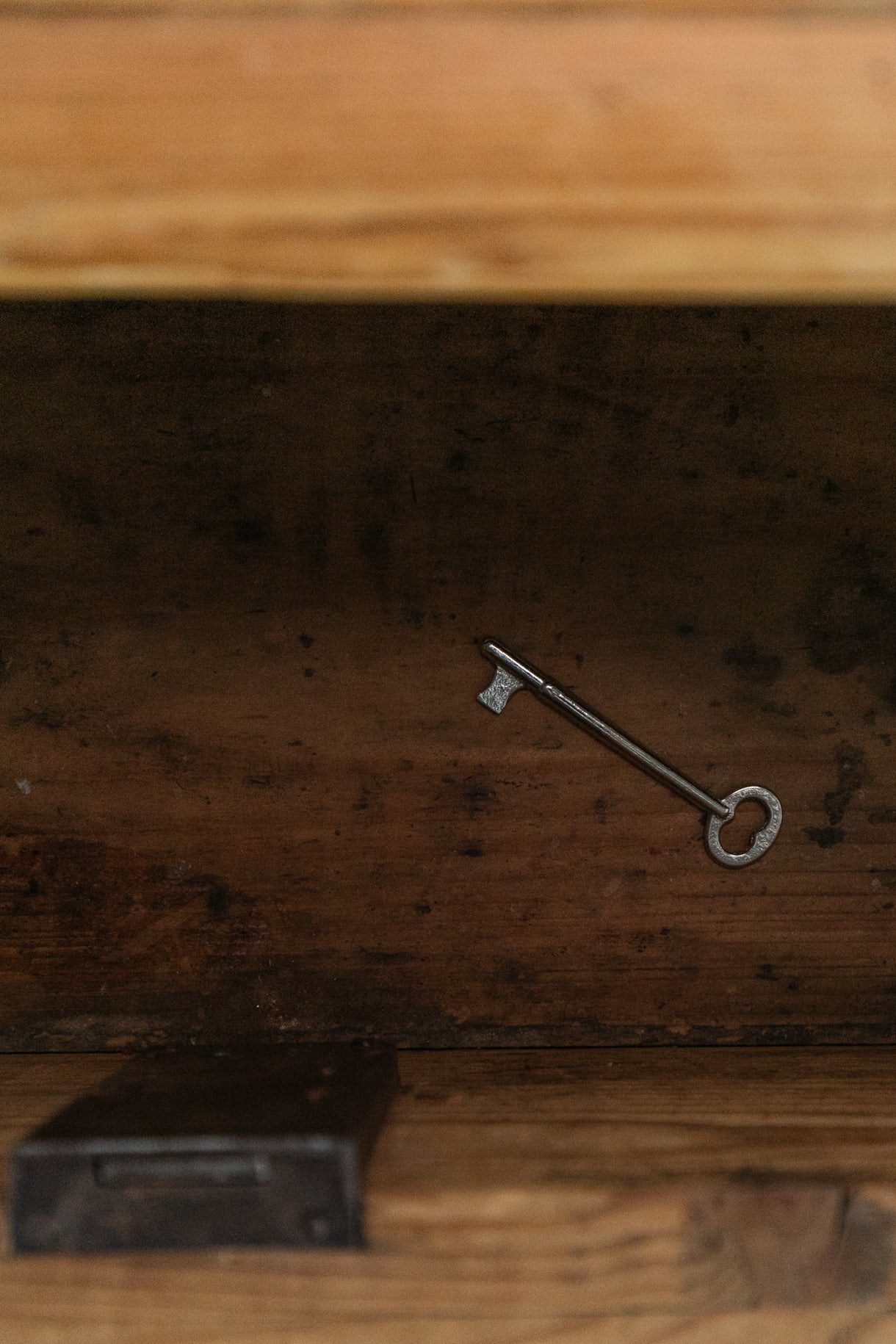 Antique Pine Sideboard with Drawers and Cabinet Doors