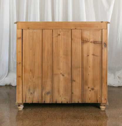 Antique Pine Sideboard with Drawers and Cabinet Doors