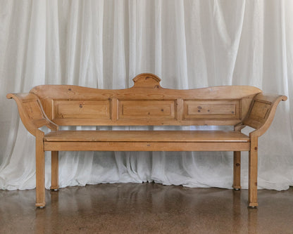 Vintage European Pine Bench