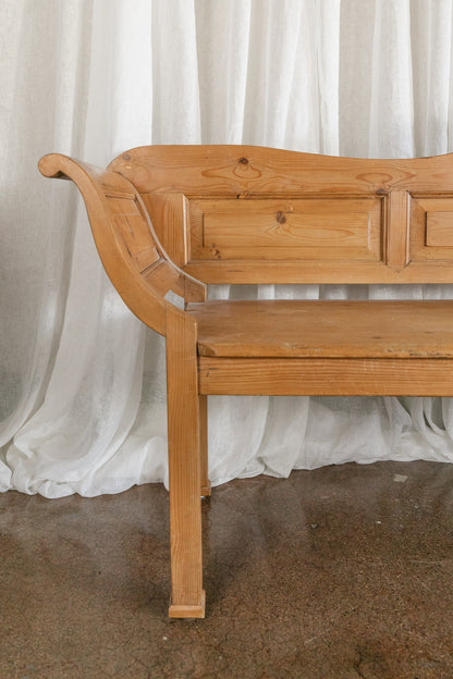 Vintage European Pine Bench