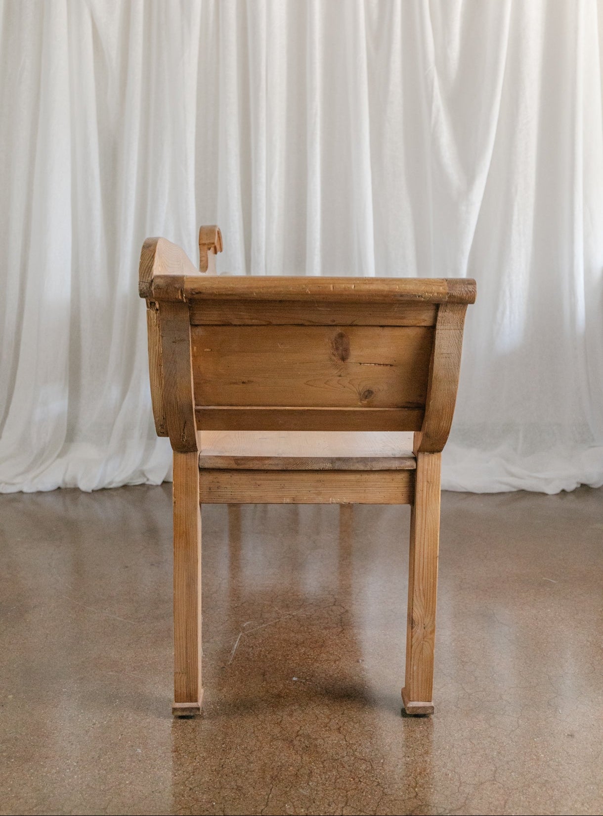 Vintage European Pine Bench