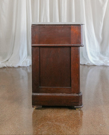 Three Drawer Walnut Chest with Carved Fruit Pulls and Marble Top on Casters - Mid to late 19th Century (Look for Sister Set)
