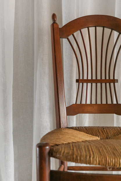 Set of Six Spindle Back Chairs with Rush Seats