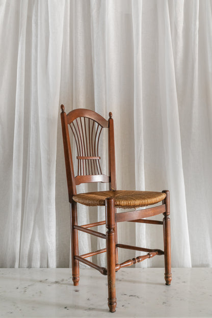 Set of Six Spindle Back Chairs with Rush Seats