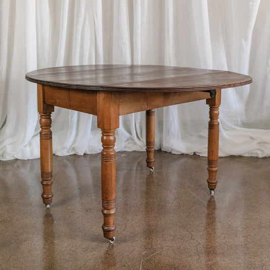 Oak Drop Leaf Table on Casters