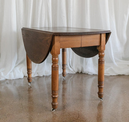 Oak Drop Leaf Table on Casters