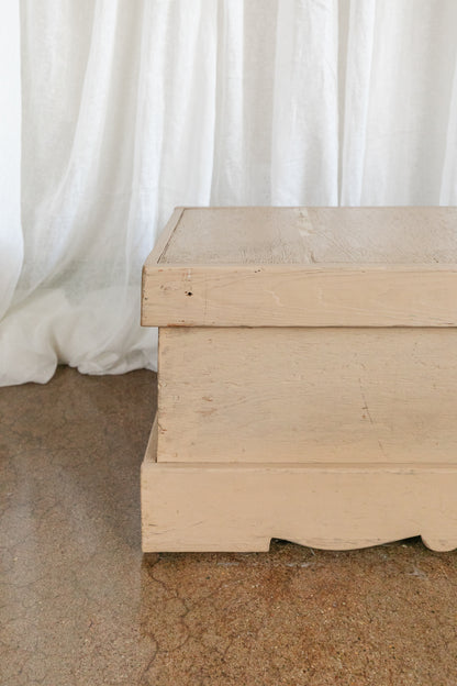 Antique Blanket/Toy Chest with Scalloped Apron on Casters