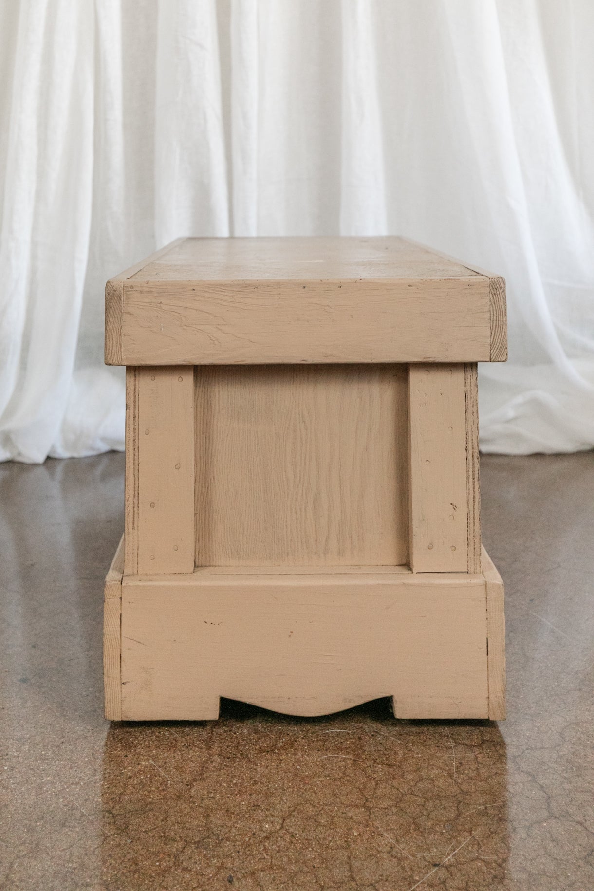 Antique Blanket/Toy Chest with Scalloped Apron on Casters