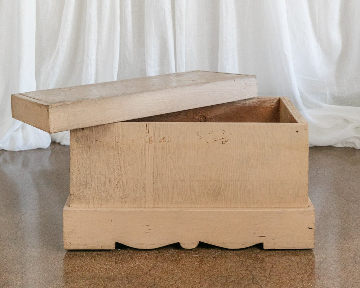 Antique Blanket/Toy Chest with Scalloped Apron on Casters